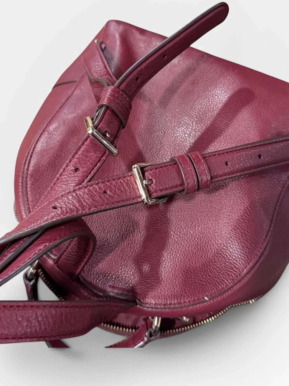 Kate Spade New York Jackson Medium Backpack Burgundy Pebbled Leather